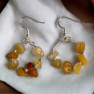 048 Beautiful Topaz Hoop Earrings